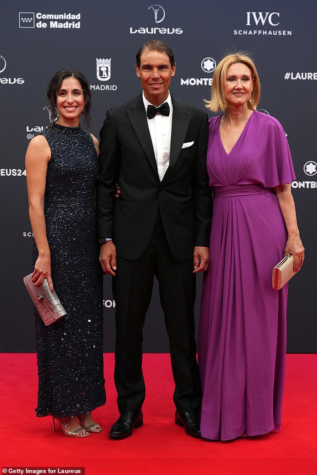 The tennis star theme continued as Rafael Nadal and his wife Maria also made a rare public outing together for the awards