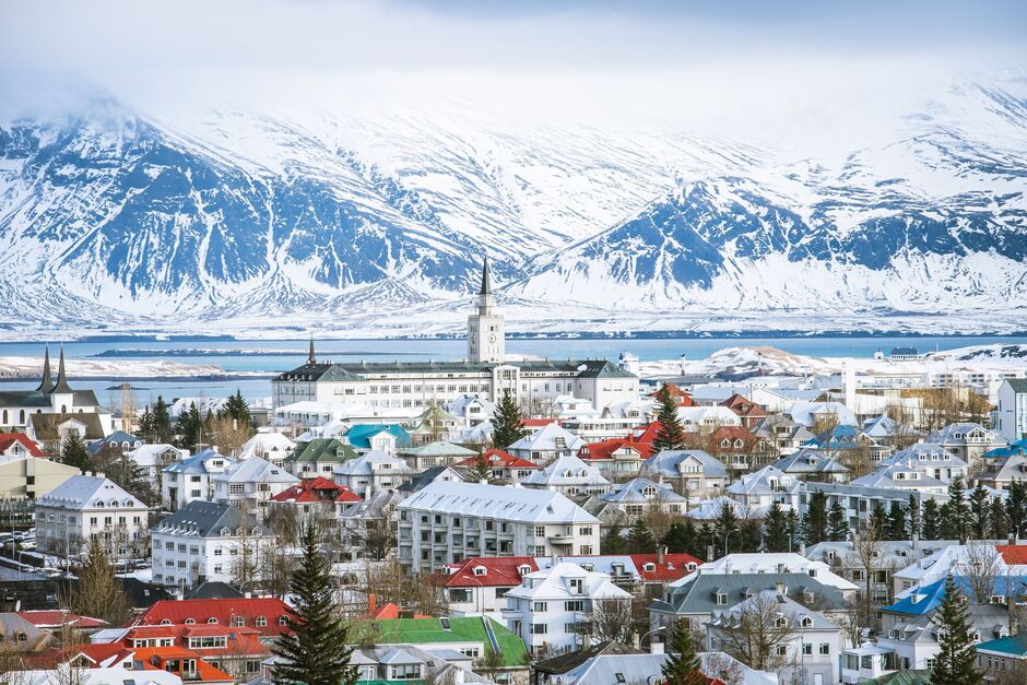 Luftaufnahme von Reykjavik, der Hauptstadt Islands