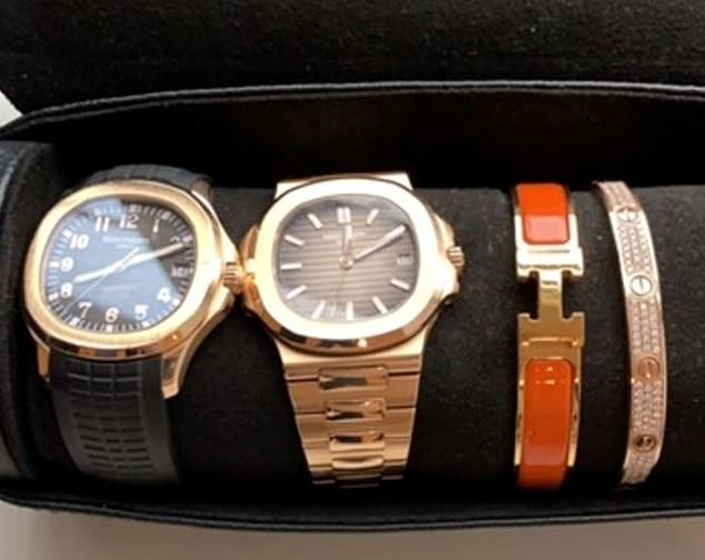 Schmuckstücke: Einige aus Jonathan Arafienas Sammlung teurer Uhren.  Insgesamt wurde festgestellt, dass der Betrüger rund 350 Opfern Millionenbeträge gestohlen hatte