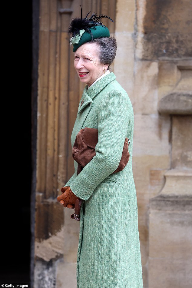 Camilla has also received praise from her sister-in-law Anne. Pictured at Easter Service at Windsor Castle last month