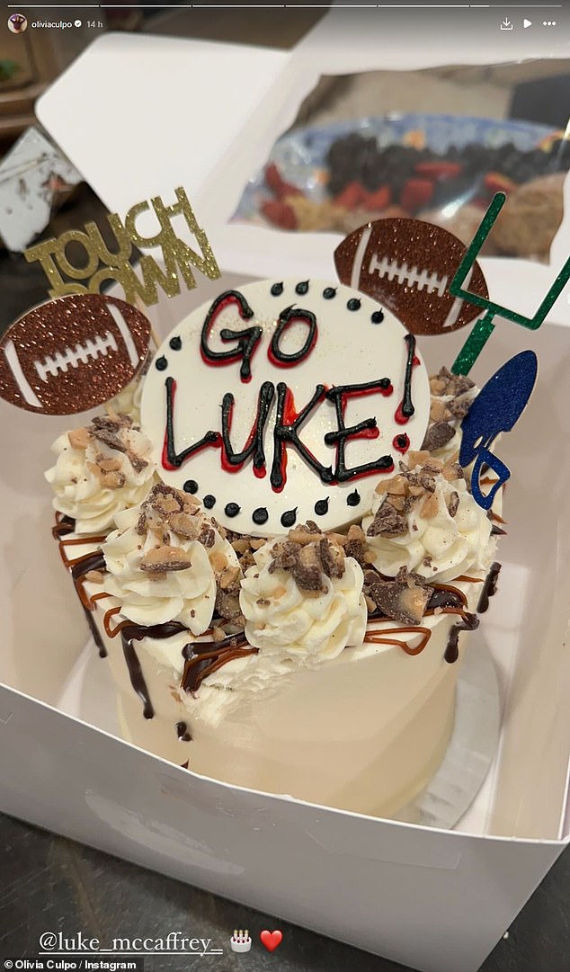 Culpo teilte ein Bild des Kuchens, den die Familie für Luke gebacken hatte, um seine Auswahl zu feiern