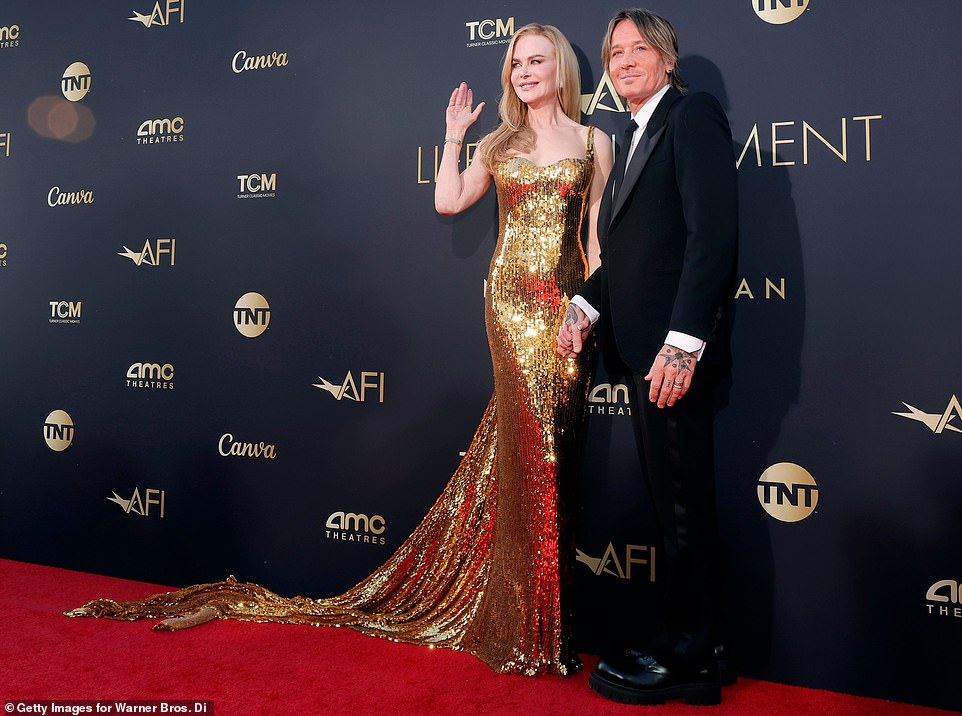 The Academy Award winner was accompanied on the red carpet by husband Keith Urban