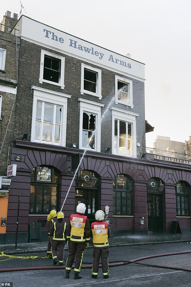 Tragedy struck the bar in 2008, when a fire blazed through Camden Market, leaving the Hawley - and many neighbouring establishments - severely damaged