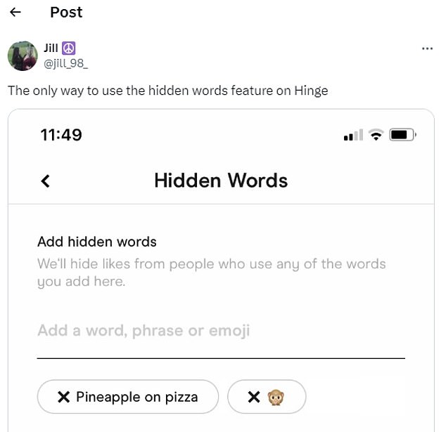 Ein Benutzer scherzte sogar, dass „die einzige Möglichkeit, die Funktion für versteckte Wörter zu nutzen“, darin besteht, jede Erwähnung von „Ananas auf Pizza“ zu blockieren.