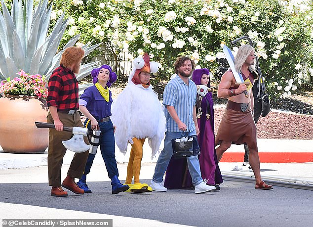 And the Centr app founder was not alone as he was joined by a line-up of celebrities dressed as Clash of Clan characters to film a street battle scene