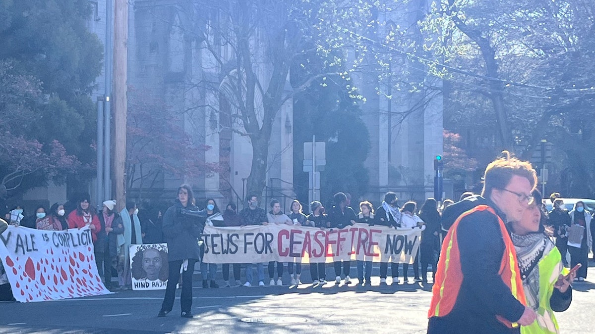 Antiisraelische Agitatoren blockieren Straßen vor der Yale University in New Haven