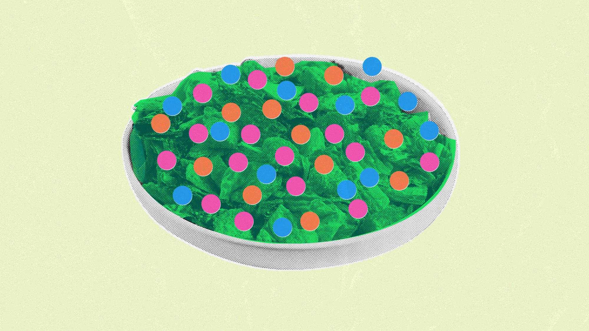 Ein Salat mit leuchtenden Farbtupfern