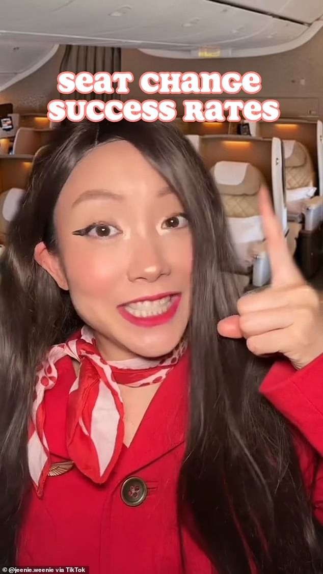 A former flight attendant has taken to TikTok to offer insights into the likelihood of successfully swapping seats