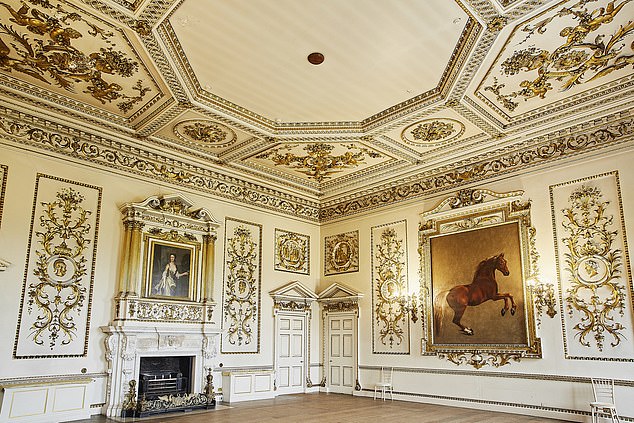 The grand whistlejacket room at Wentworth. The architectural historian, Nikolous Pevsner, described the interiors as 'quite exceptional value, not easily matched anywhere in Britain'