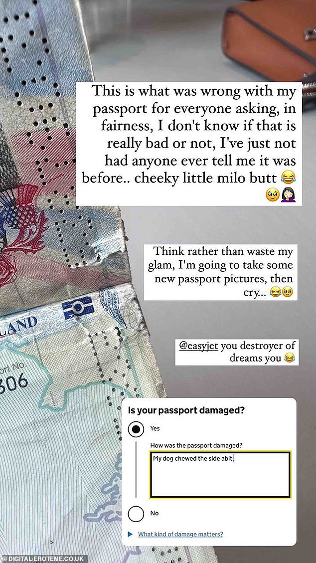 TV-Star Vicky Pattison nutzte die sozialen Medien, nachdem EasyJet ihr den Flug verweigerte, weil ihr Reisepass beschädigt war
