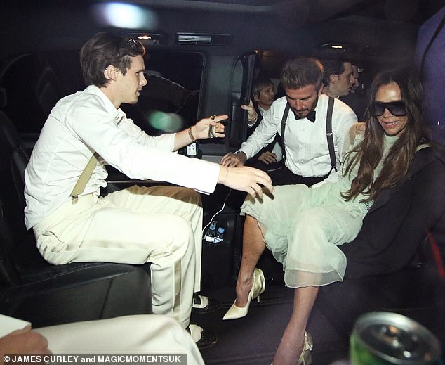 Declaring it 'the best night ever' Victoria Beckham had to be carried out of her 50th birthday bash by her husband David at 2:30am