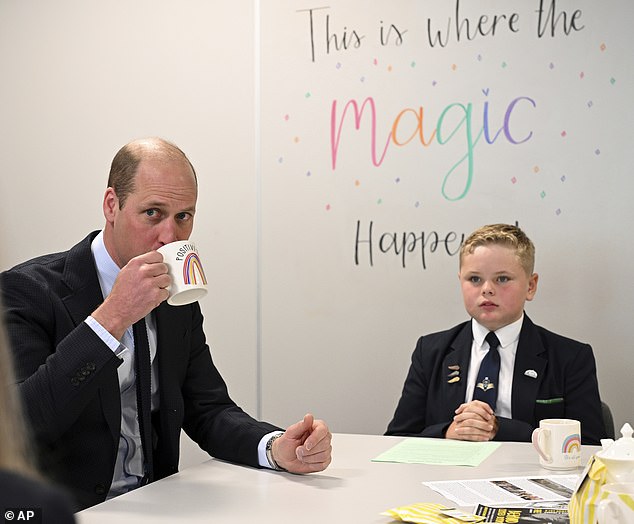 William spoke to children about mental health initiatives during his visit today