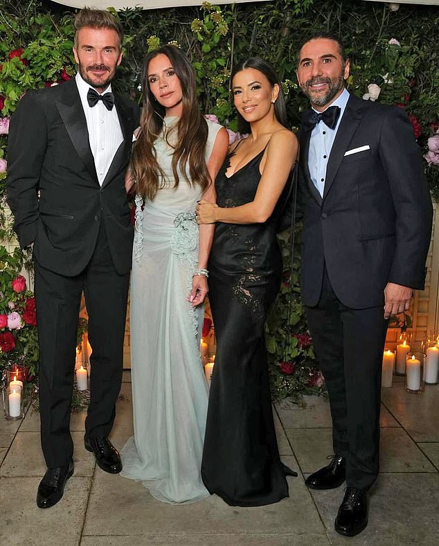 Victoria and David posted with Eva and her husband José Bastón
