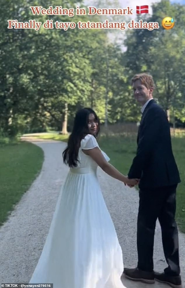 Ein weiteres Paar zeigt Aufnahmen aus seinem dänischen Video auf TikTok und schließt sich damit den 20,3 Millionen Zuschauern des Hashtags „Dänische Hochzeit“ an