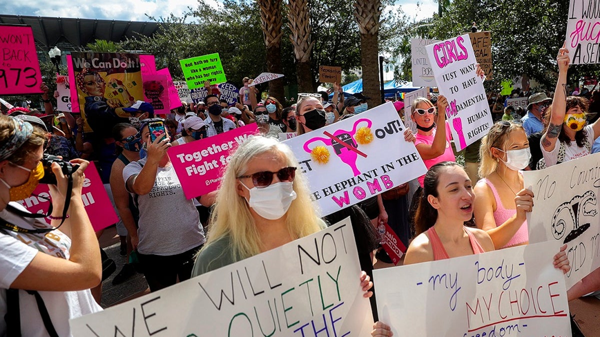 Abtreibungsdemonstranten in Orlando, Florida.
