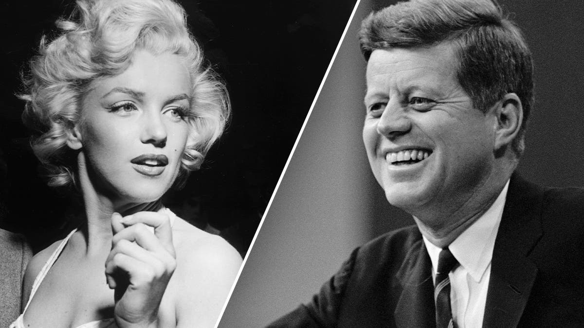 Geteiltes Bild von Marilyn Monroe und JFK nebeneinander