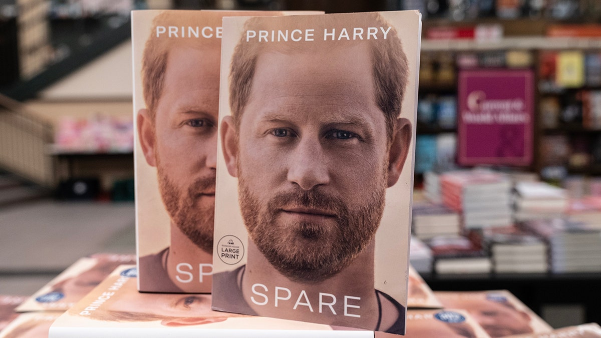Prince Harrys book 'Spare' on display at a store