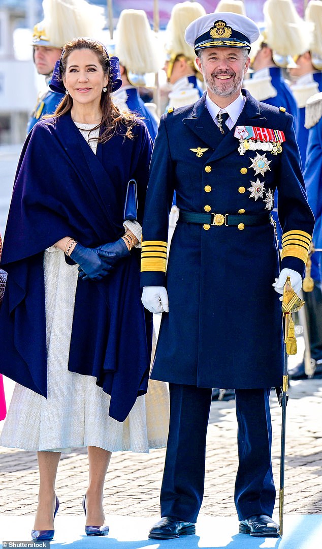 Frederik (pictured right), 55, was proclaimed king on January 14 after his 83-year-old mother, Queen Margrethe II, who was Europe's longest-reigning monarch, abdicated