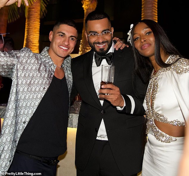 Samir and Umar Kamani pictured celebrating New Year's Eve in 2022 with supermodel Naomi Campbell
