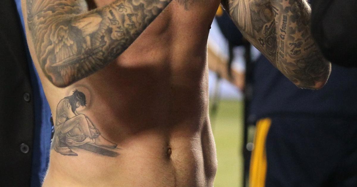 David Beckhams Jesus-Tattoo im Jahr 2012