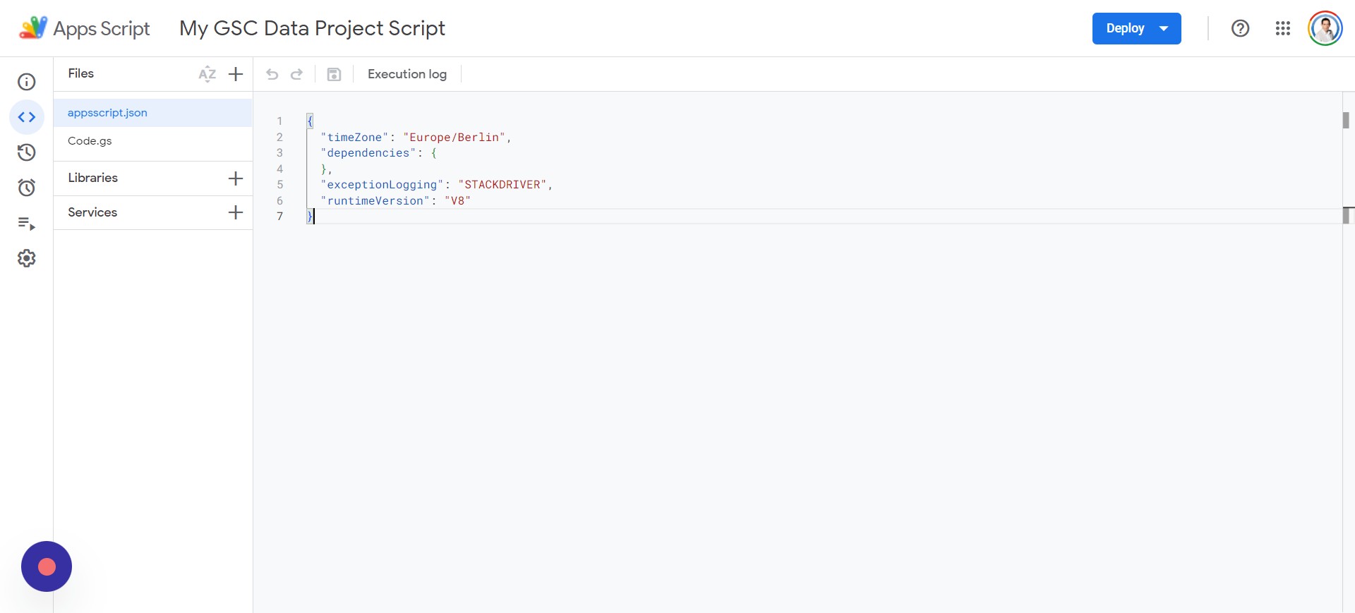 Schritt 8: Appscript-JSON bearbeiten