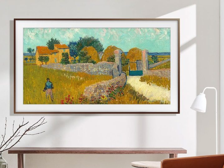 Ein Gemälde, das auf einem Samsung The Frame QLED angezeigt wird.