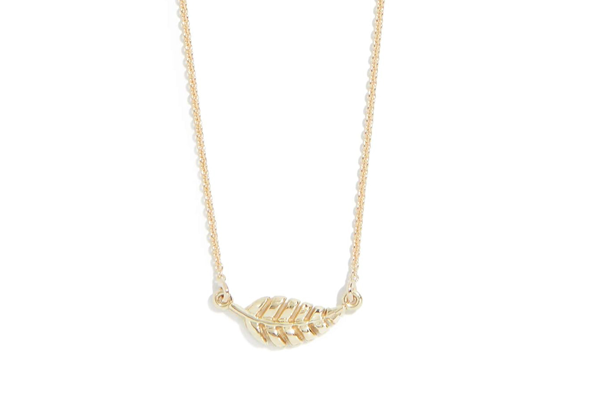 A gold leaf necklace