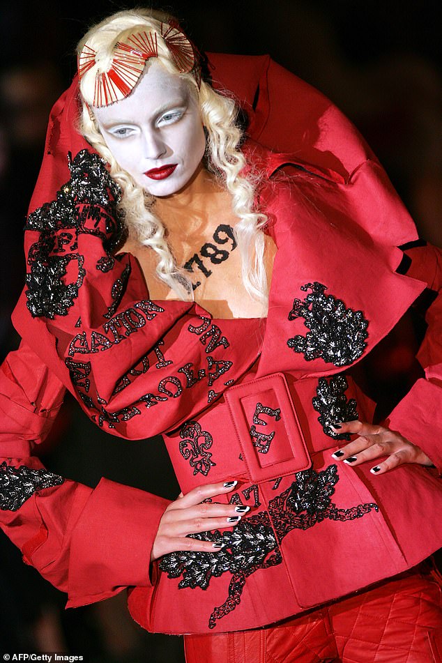 A model presents a creation by John Galliano for Dior during the Spring/Summer 2006 Haute Couture collection