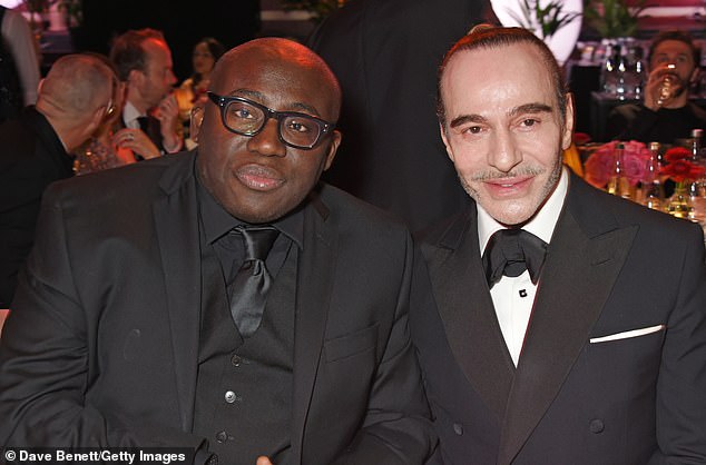 Edward Enninful (L) and John Galliano attend a drinks reception ahead of The Fashion Awards 2017 in partnership with Swarovski at Royal Albert Hall on December 4, 2017