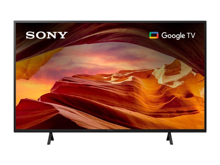 Der Sony X77L 50-Zoll 4K LED Google TV vor weißem Hintergrund.