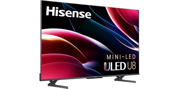 Der Hisense 75-Zoll-U8H-Mini-LED-Quantum-ULED-Fernseher aus der Seitenansicht.