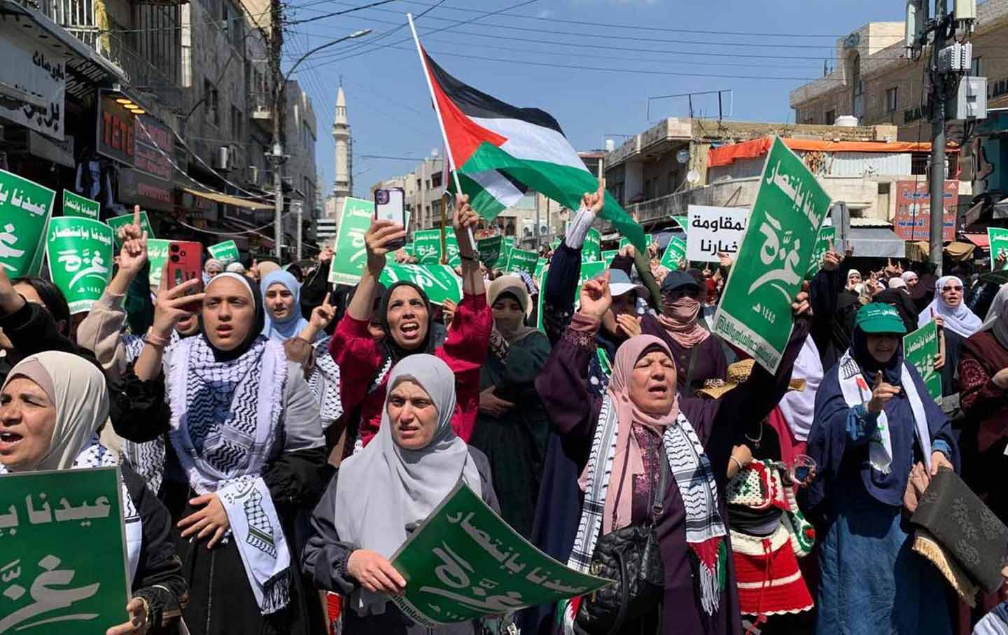In Jordanien fand eine Demonstration statt, um Solidarität mit den Palästinensern in Gaza zu zeigen.