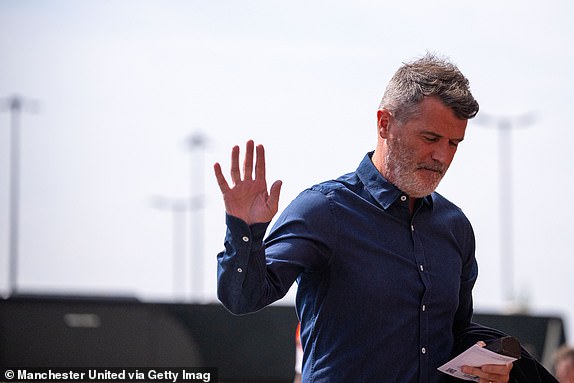 MANCHESTER, ENGLAND - MAY 12: Former Manchester United player and sports pundit Roy Keane arrives ahead of the Premier League match between Manchester United and Arsenal FC at Old Trafford on May 12, 2024 in Manchester, England. (Photo by Ash Donelon/Manchester United via Getty Images)