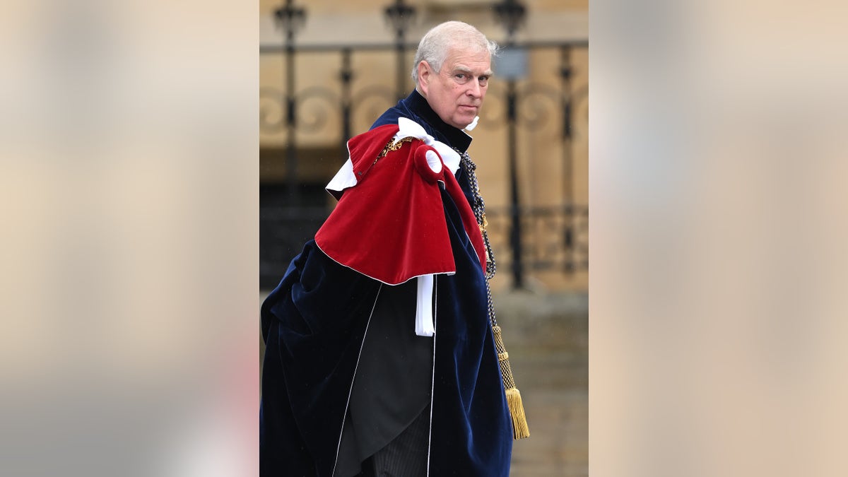 Prince Andrew wearing royal robes