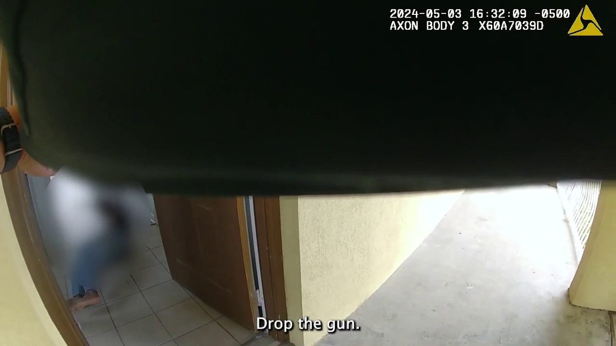 Bildschirmaufnahme der Körperkamera der Polizei