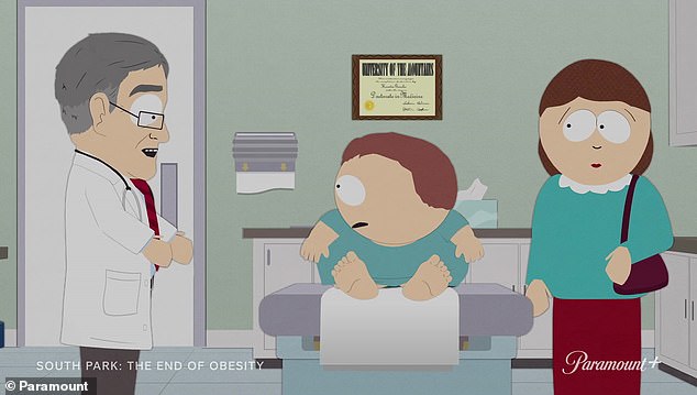 Eric Cartmans Arzt erklärte: „Es ist Zeit für drastische Maßnahmen, um sein Gewicht zu senken.“  Es gibt diese neuen verrückten Drogen, die die Leute nehmen.  Haben Sie schon einmal von Semaglutiden gehört?  Ozempic, Mounjaro'