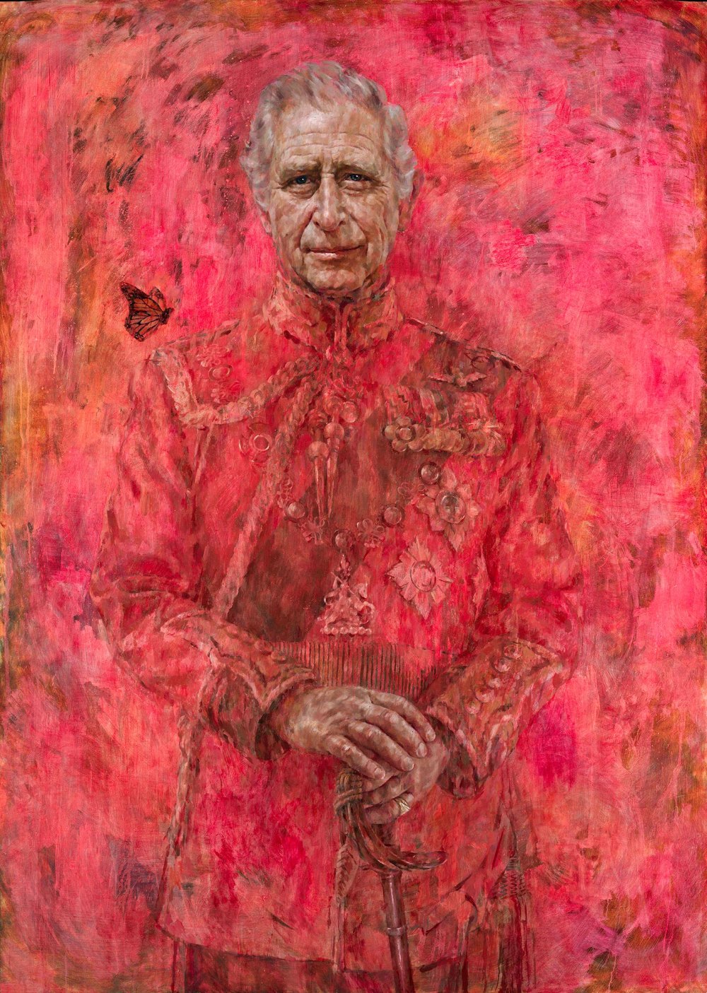 Der Künstler von King Charles erklärt in seinem neuen Porträt, warum er sich für Rot entschieden hat