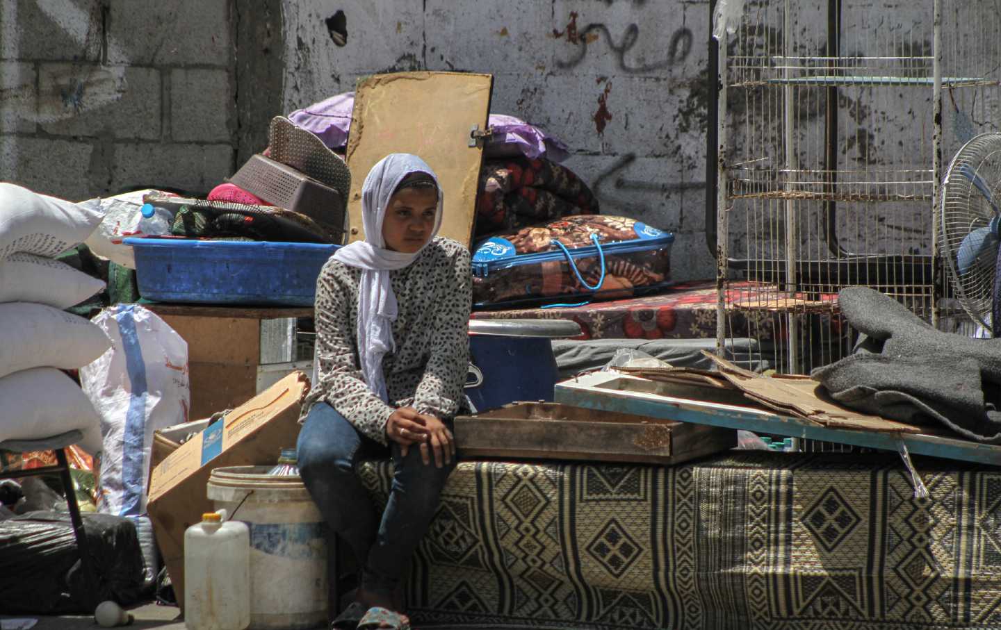 Palästinenser fliehen aus Rafah, während Israel am Donnerstag, dem 9. Mai 2024, seinen Angriff auf die Enklave Gaza verstärkt.