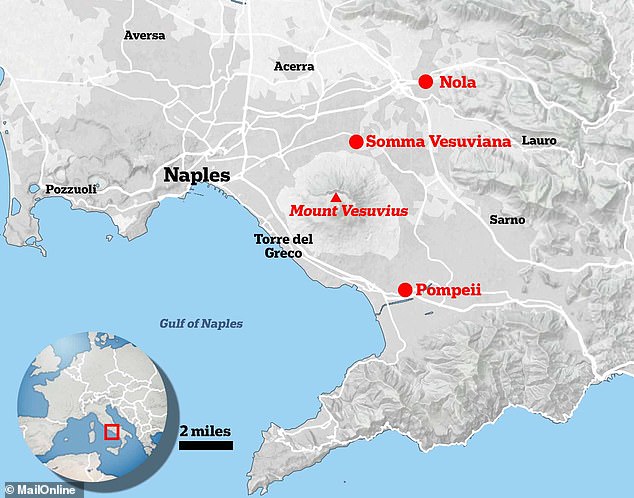 Ein berühmter Ausbruch des Vesuvs im Jahr 79 n. Chr. begrub die antike Stadt Pompeji – Forscher sagen jedoch, dass auch Somma Vesuviana im Norden betroffen war.  Darüber hinaus wird angenommen, dass Kaiser Augustus in einer ausgegrabenen Villa in Somma Vesuviana im Jahr 14 n. Chr. starb, also 65 Jahre vor dem Ausbruch