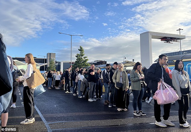 Airline passengers faced huge queues at Birmingham airport this morning