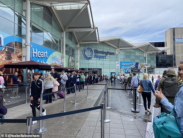 Furious passengers were earlier this week left waiting outside in the rain as they spent hours getting through security