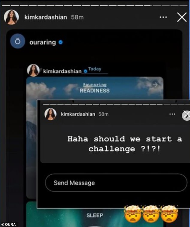 Kim Kardashian bewies, dass sie ein Fan war, als sie auf Instagram einen Screenshot ihrer Schlafbiometrie teilte, die ihr Oura-Ring erfasste