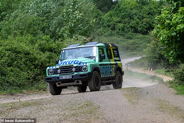In the hydrogen Grenadier the off-roading experience has been transformed: you’re almost floating