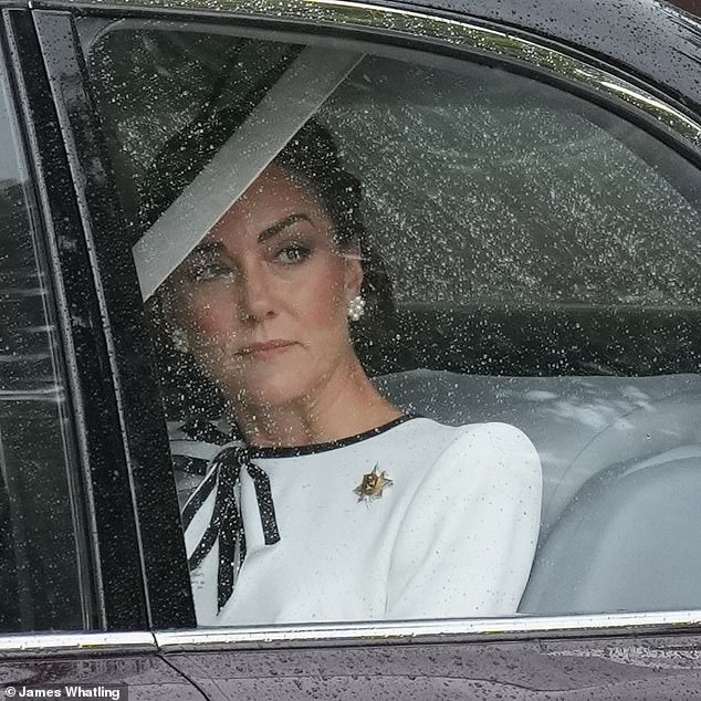 The Princess of Wales arrives at Buckingham Palace in London this morning