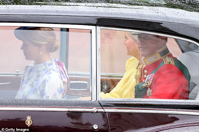 Lady Louise Windsor with her parents the Duke and Duchess of Edinburgh in London today