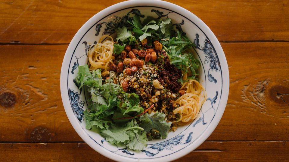 The secret to this noodle bowl lies in its aroma and the special ingredients that go into the recipe: Dan-Dan noodles with cauliflower