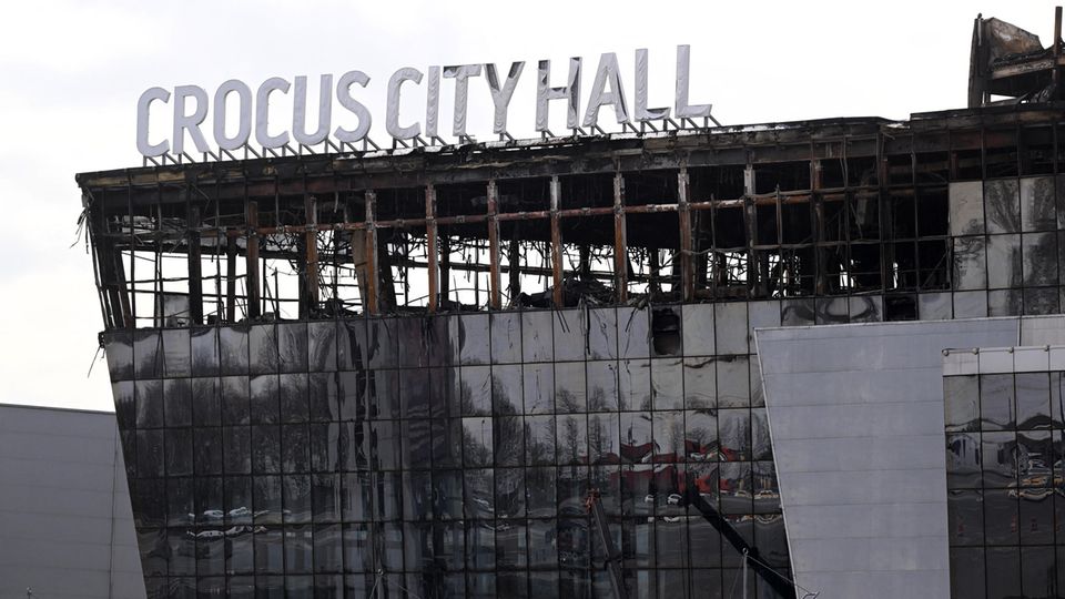 The burned-out Crocus City Hall concert hall in Krasnogorsk near Moscow on March 26th