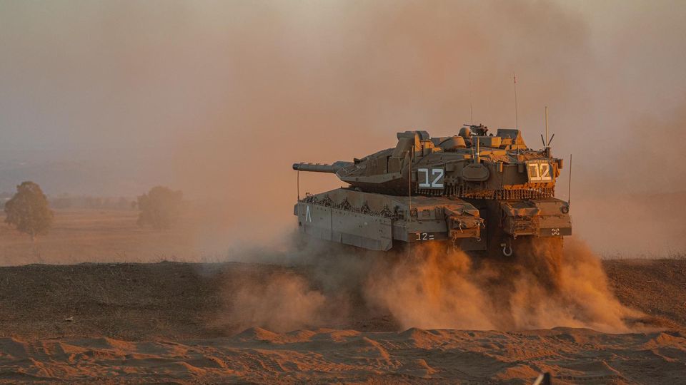 A battle tank in the field
