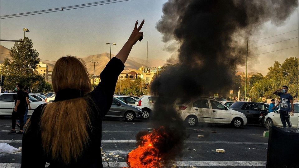 Protester in Tehran, Iran
