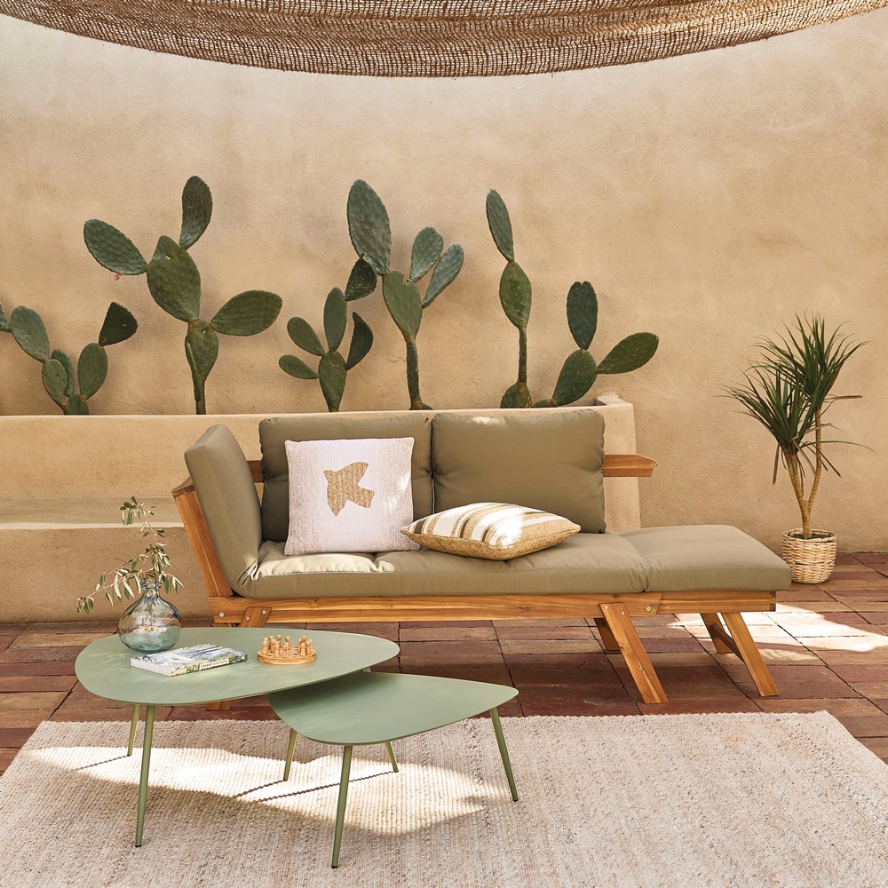 Relax khaki green acacia wood garden sofa